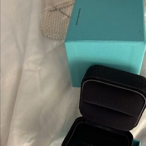 Tiffany & Co. Black Velvet Jewelry Box with Blue Box